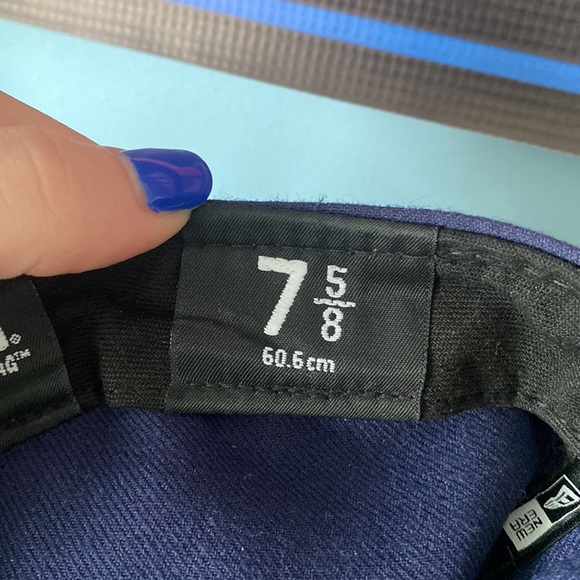 New Era 59 Fifty Tampa Bay Rays Blue & White Embroidered Baseball Hat Size 7 5/8 - Picture 8 of 8